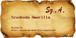 Szvoboda Amarilla névjegykártya